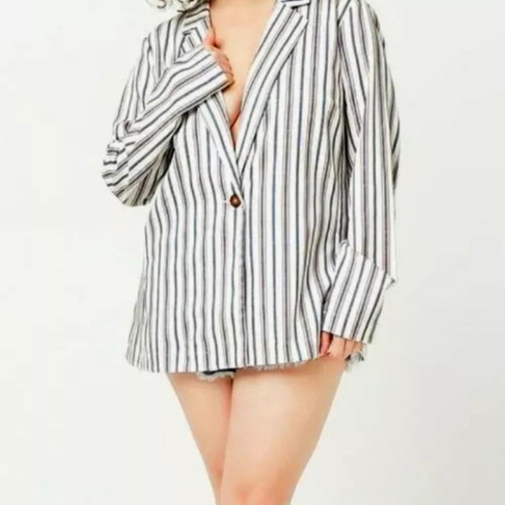 Forever 21 Plus Stripped Blazer 3X
